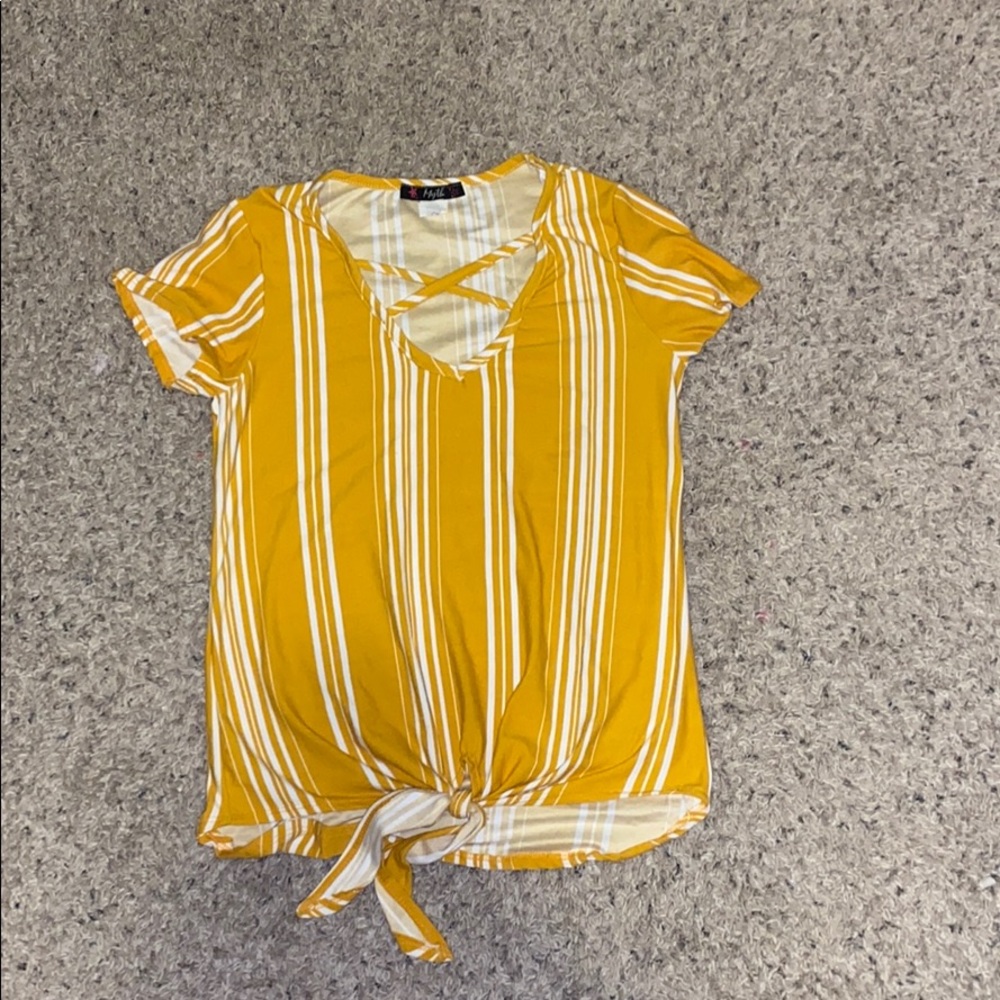 Yellow and white shirt